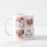 Trendy Script on Blush | Multi Photo Best Friends  Coffee Mug<br><div class="desc">This trendy mug features eight of your favorite photos of you and your bestie! The words "best friends forever" appear in black modern script,  and there is room to add the name of you and your best friend on a pretty,  blush pink background.</div>