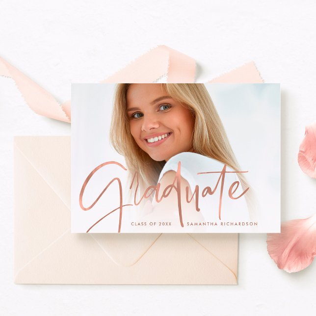 Trendy Script Overlay | Two Photo Graduation Announcement (Creator Uploaded)