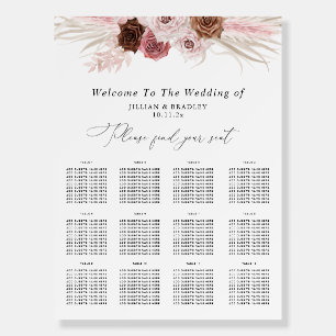 trendy script pampas dusty pink wedding foam board