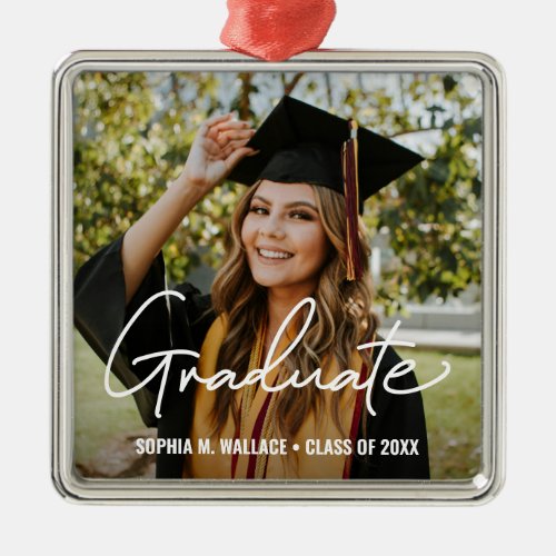 Trendy Script Personalized Photo Graduate