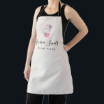 trendy script purple logo cakery apron<br><div class="desc">a lovely apron with a cupcake business logo and branding. The colors and text details can be personalized.</div>