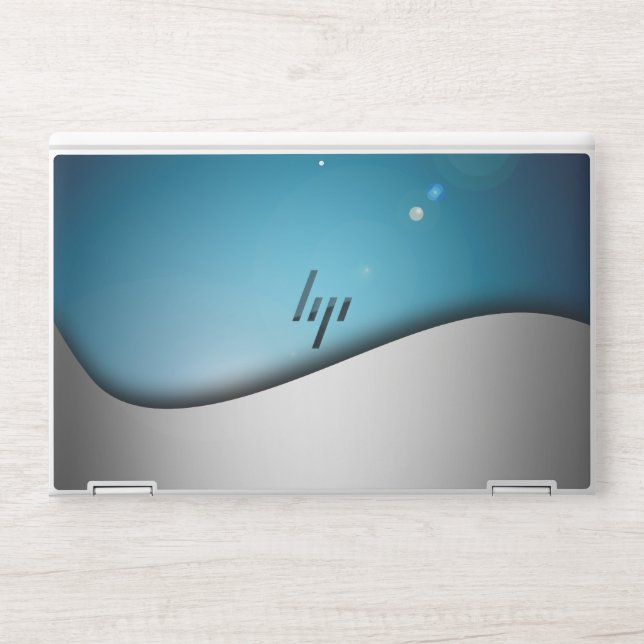  Trendy script silver marble HP Laptop Skin (Front)