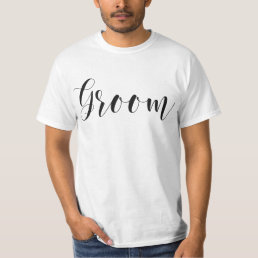 Trendy Script Typography Groom T-Shirt