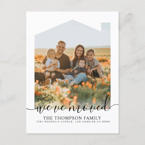 Trendy Script Weve Moved New Home Photo Moving Announcement Postcard