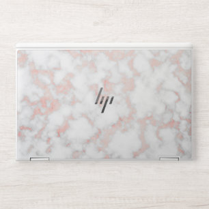 Trendy script white and pink marble HP Laptop Skin