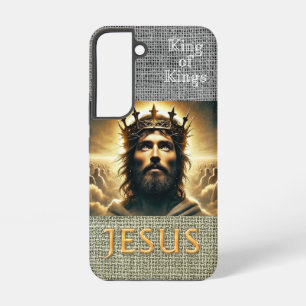 Trendy Scripture Hessian Jesus Gold King Samsung Galaxy S22 Case