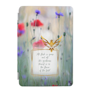 Trendy Scripture Nature Wildflower Gold Dove iPad Mini Cover