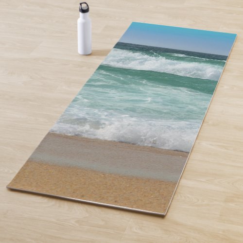 Trendy Sea Waves Seaside Sand Beach Template Yoga Mat