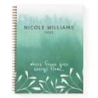 Trendy Seafoam Green Ombre Watercolor Journal