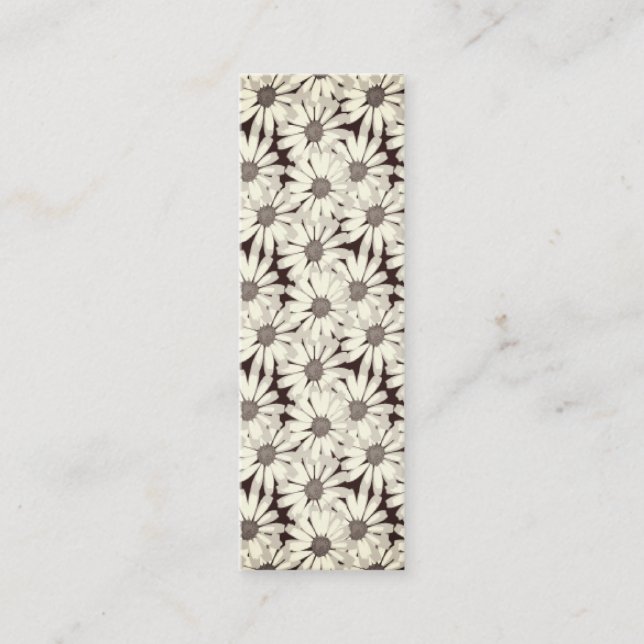 Trendy Seamless Floral Black and white Calling Card (Front)