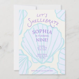 Trendy Seashell Birthday Invitation