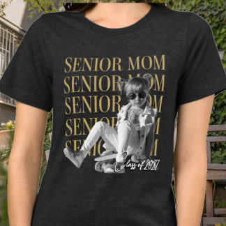 Trendy Senior Mom Retro Childhood Class of 2027 Tri-Blend Shirt