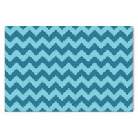 Trendy Shades of Blue Chevron Pattern Tissue Paper