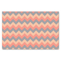 Trendy Shades of Peach and Grey Chevron Pattern Tissue Paper