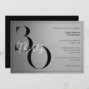 Trendy Shiny Modern Unisex 30th Birthday Invitation