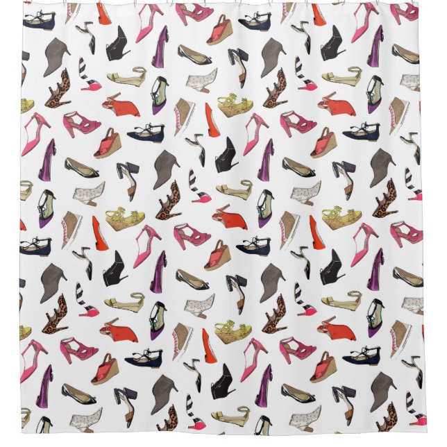 Trendy shoes shower curtain (Front)
