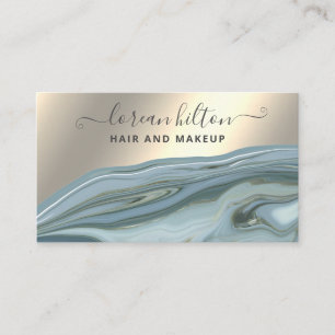 Trendy signature agate geode elegant gold foil bus business card