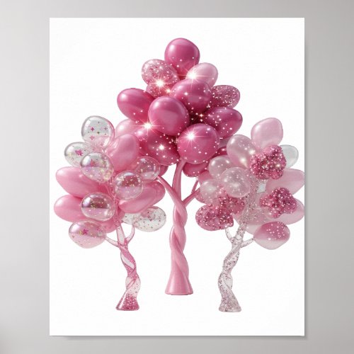 Trendy Silver BALLOON TREE DECORATION 3D Text Art