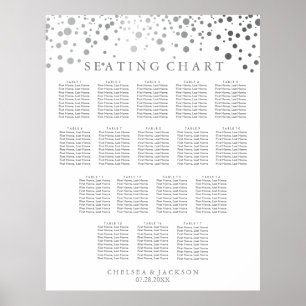 Trendy Silver Dots - Seating Chart (17 Tables)
