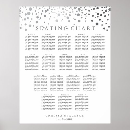 Trendy Silver Dots _ Seating Chart 17 Tables