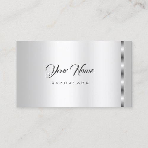 Trendy Silver Effect Template Professional Stylish Business Card