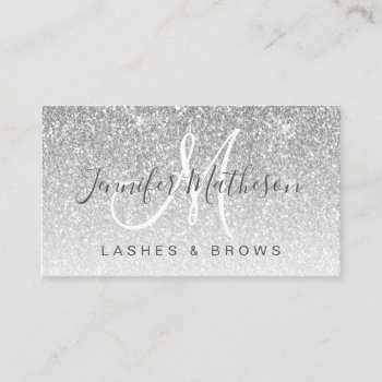 Trendy Silver Glitter Lashes Brows Makeup Artist Business Card by epclarke at Zazzle