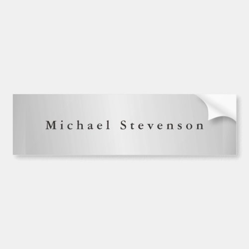 Trendy Silver Gray Modern Professional Bumper Sticker