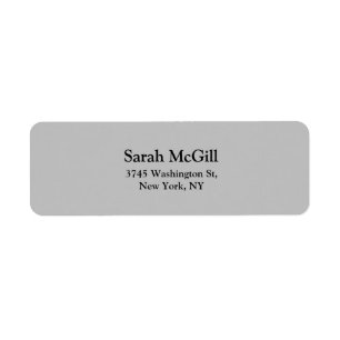 Trendy Silver Gray Plain Elegant Modern Legible Label