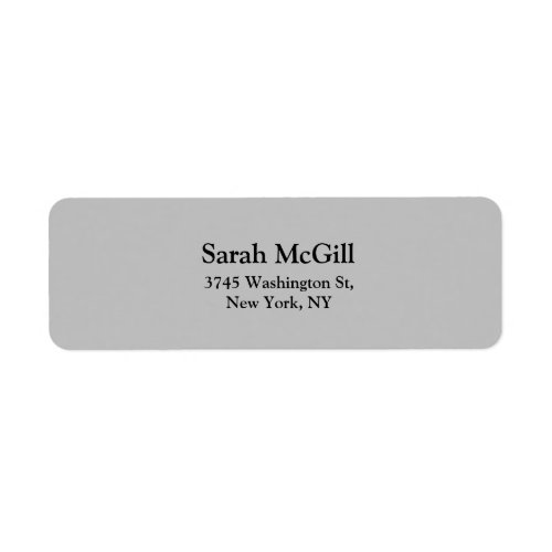 Trendy Silver Gray Plain Elegant Modern Legible Label