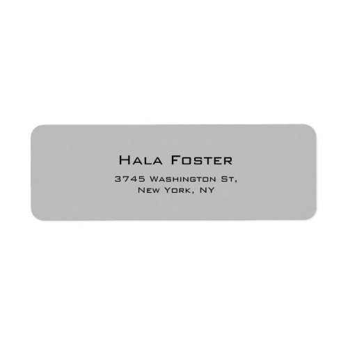 Trendy Silver Gray Plain Elegant Modern Style Label