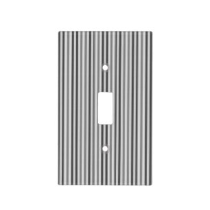 Trendy Silver Gray Striped Light Switch Cover