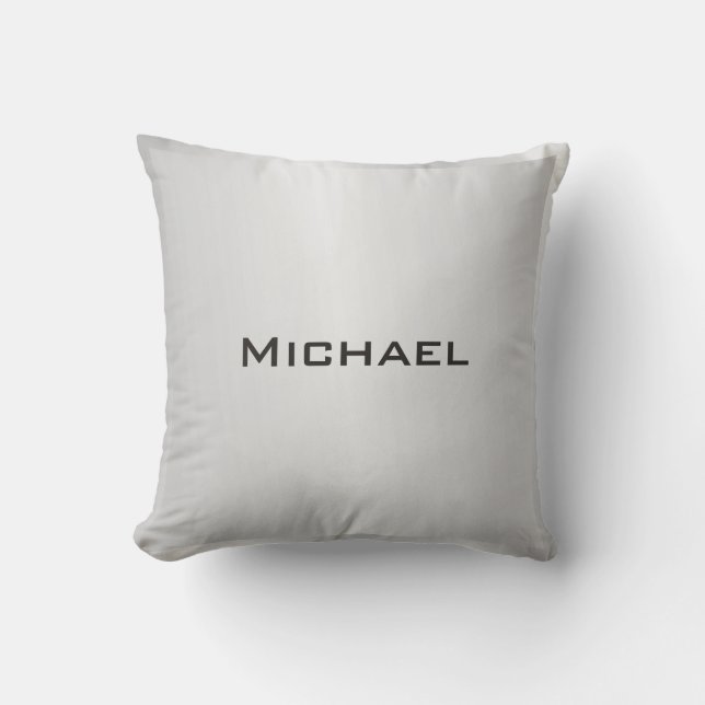 Trendy Silver Grey Modern Professional Throw Pillow (Front)