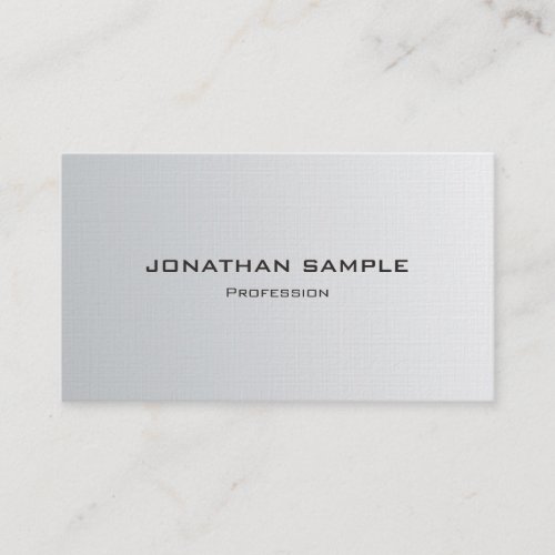 Trendy Silver Look Minimalistic Chic Plain Luxury Business Card