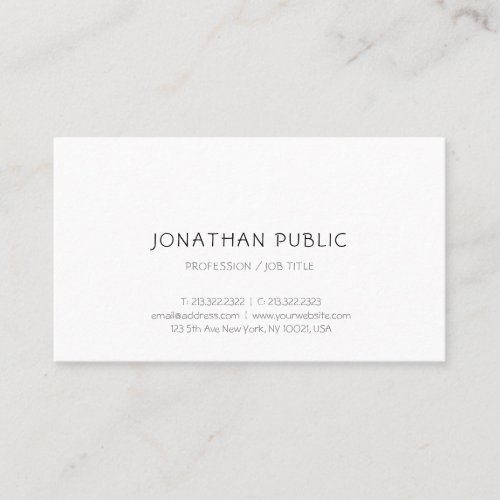 Trendy Simple Design Elegant Modern Template Business Card