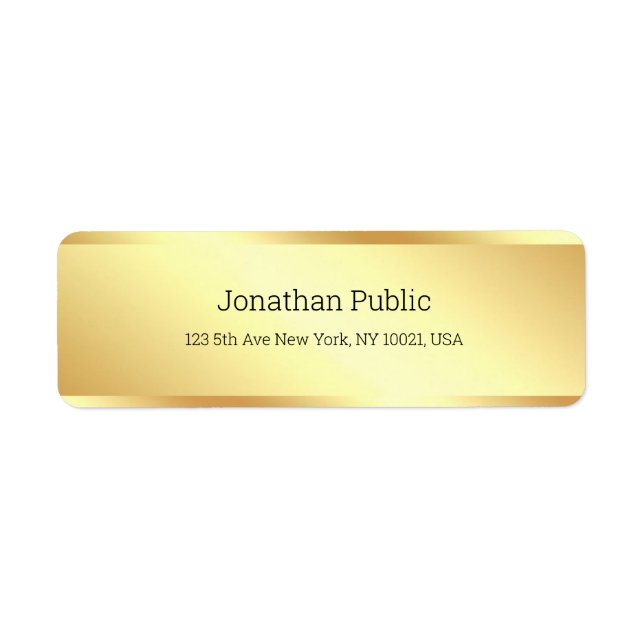 Trendy Simple Design Gold Template Elegant Modern Label (Front)