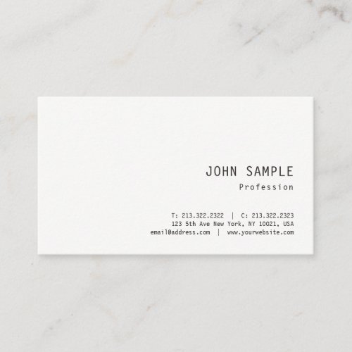 Trendy Simple Design Professional Elegant Template Business Card