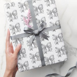 Trendy Simple Elegant Bow Pattern Wrapping Paper<br><div class="desc">Watercolor Light Gray Bow Wrapping Paper. Add a touch of classic charm to your gifts with this chic wrapping paper featuring a light gray and white watercolor bow pattern. Perfect for bridal showers, baby showers, weddings, or any occasion, this design combines timeless elegance with a trendy, modern feel. The subtle...</div>