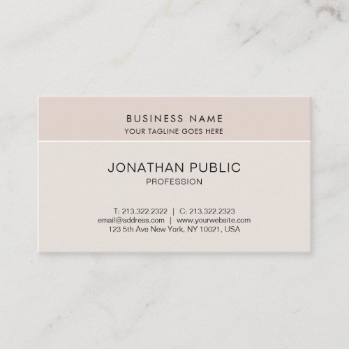 Trendy Simple Elegant Professional Modern Plain Business Card