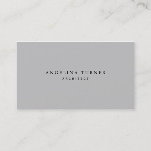 Trendy Simple Minimalist Silver Gray Professional Business Card