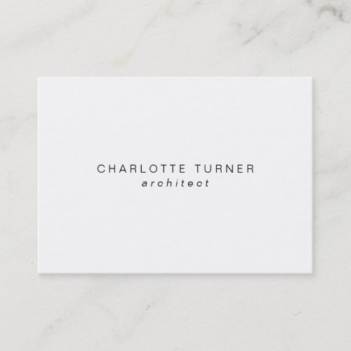 Trendy Simple Minimalist White Professional Business Card