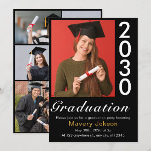 Trendy Simple Modern Casual Photo Graduation Invitation