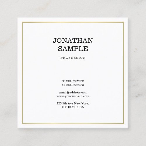 Trendy Simple Modern Design Sophisticated Plain Square Business Card