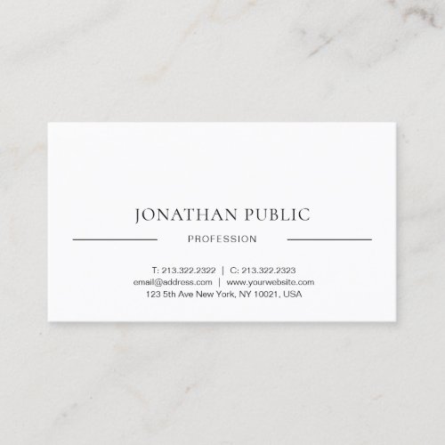 Trendy Simple Modern Minimalist Design Template Business Card
