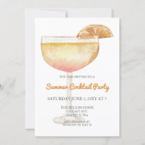 Trendy Simple Modern Summer Cocktail Party Invitation