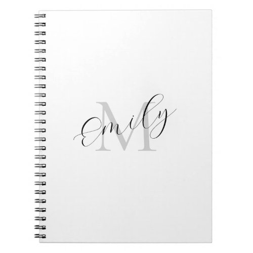 Trendy Simple Monogram Your Name and Initial Notebook