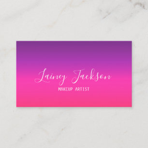 Trendy Simple Neon Purple and pink ombre abstract Business Card