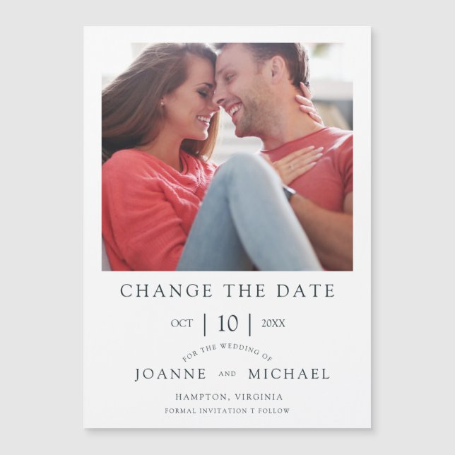 Trendy Simple Postponed Wedding Photo Instant (Front)