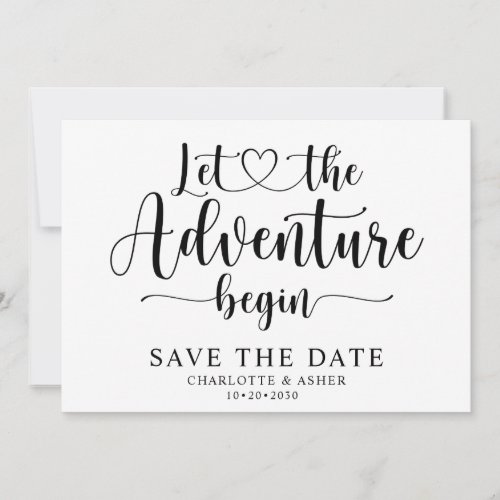 Trendy Simple Script Typography Save The Date