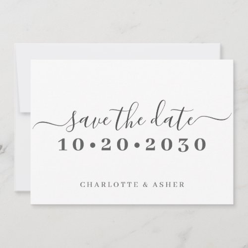 Trendy Simple Script Typography Save The Date