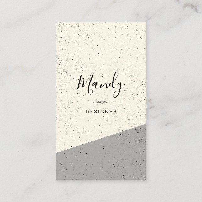 Trendy Simple / Speckled (gray) Business Card (Front)